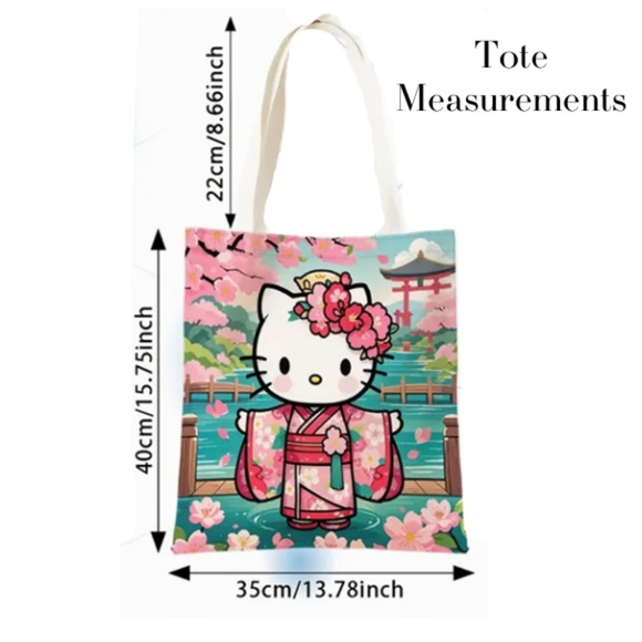 Hello Kitty Large Tote Bag -  Multicolor, Polyester Bag - Not Waterproof -Sanrio - Picture 5 of 5